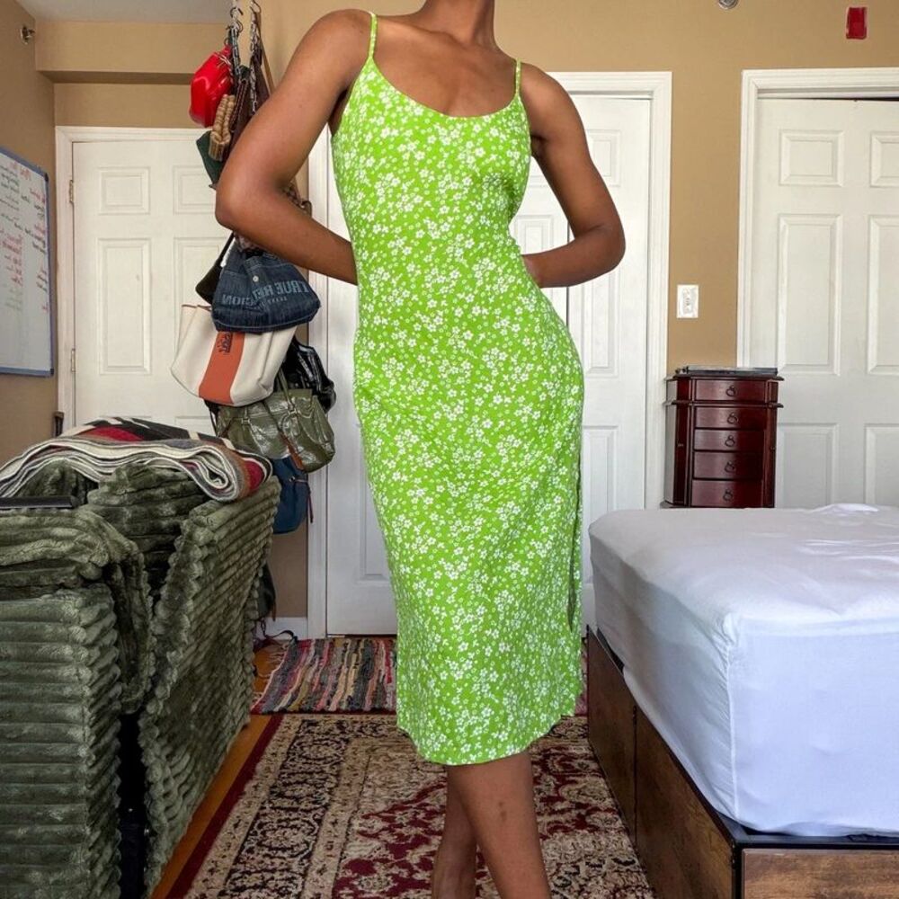 Reformation Halsten Floral Midi Slip Dress (Size 4)